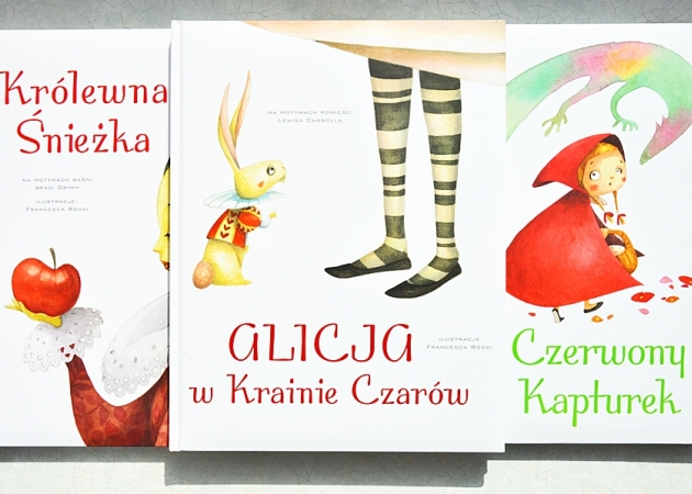 Klasyka literatury dziecięcej. Królewna Śnieżka, Alicja w Krainie Czarów i Czerwony Kapturek.